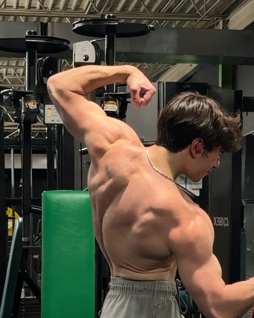 Ty posing in the gym
